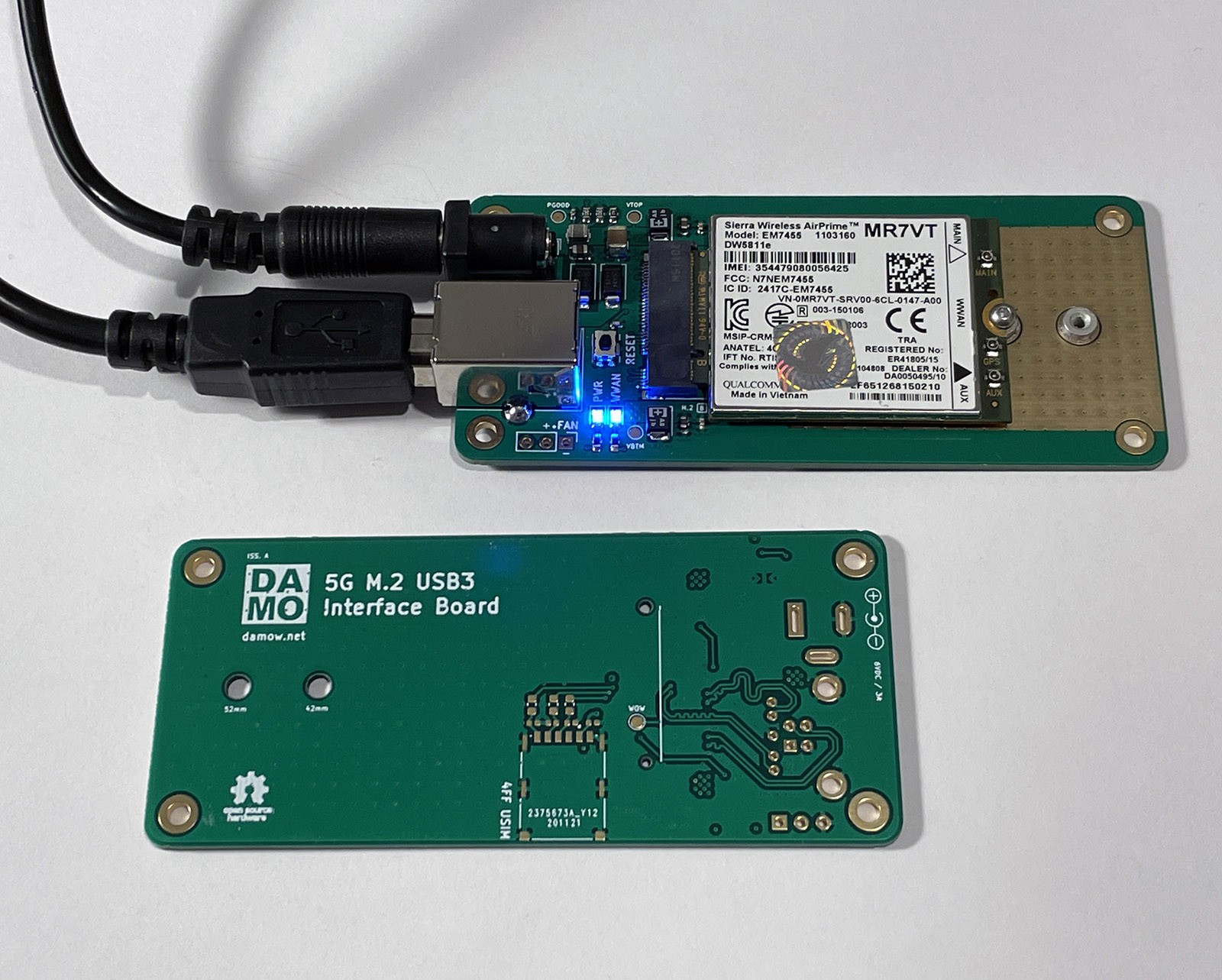 5G M.2 USB 3.0 Schnittstelle – Leiterplatten-Ausführung B.2 – Upstream-Referenz