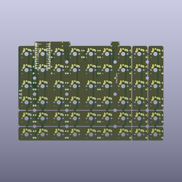 BFO-9000 Rev 1.5 Split Keyboard Bare PCB - Single Half - top bare PCB view