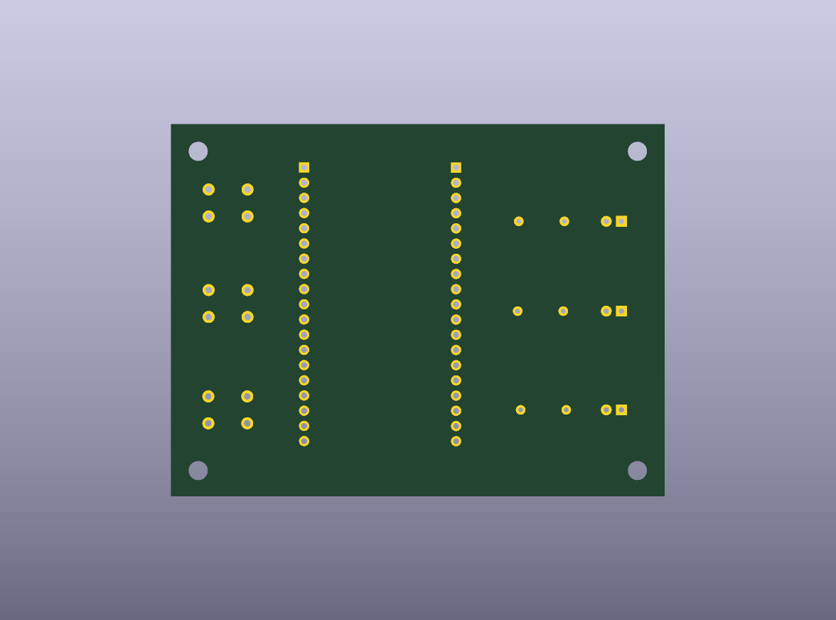 ESP32 3-Button LED Learning Board Bare PCB - bottom bare PCB view