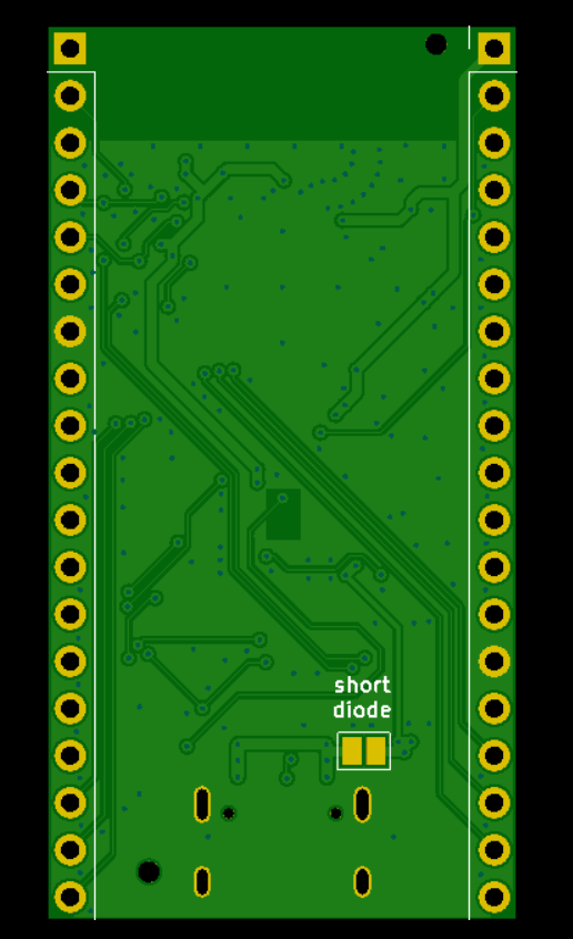 Imagen trasera de la placa PCB sin componentes del kit de desarrollo ESP32 Type-C Rev E (componentes no incluidos)