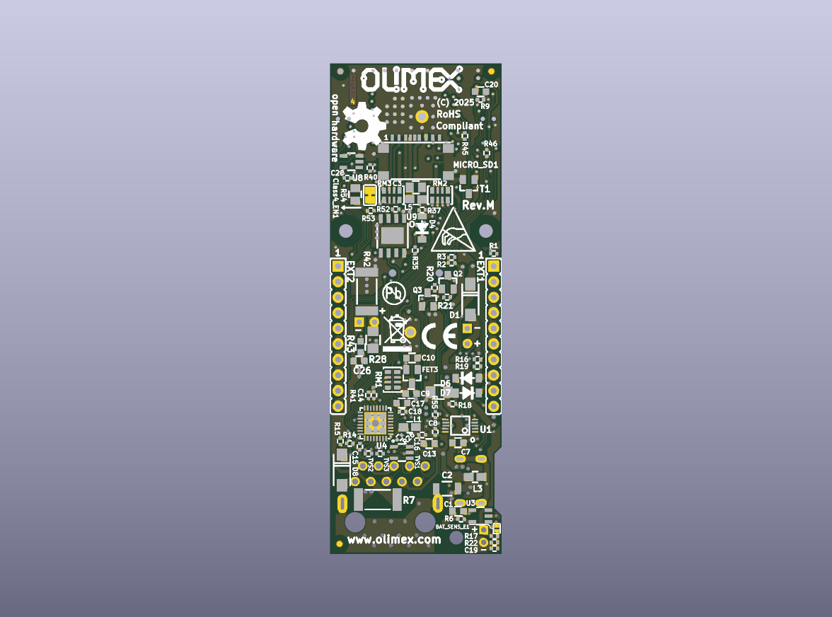 ESP32 PoE Ethernet-Entwicklungsplatine (Rev. M2) – Ansicht der Unterseite