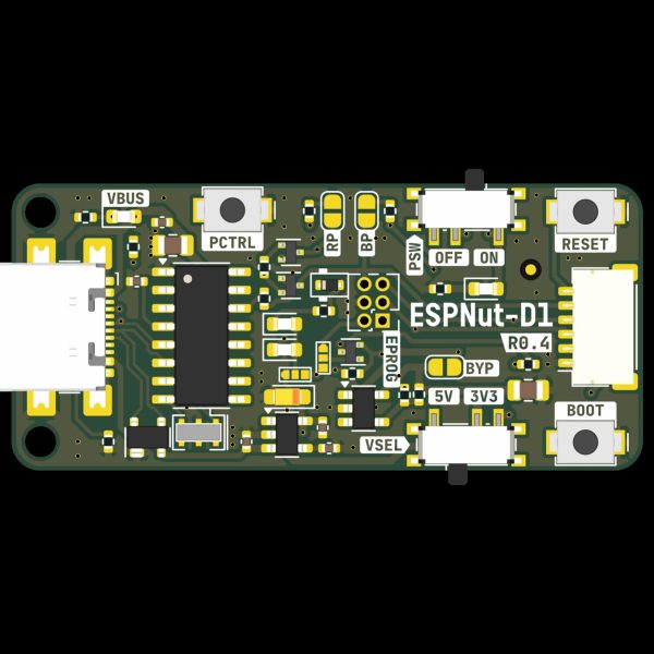 ESPNut-D1 R0.4 ESP32 ESP8266 USB-C Programmer Bare PCB — Upstream-Referenz