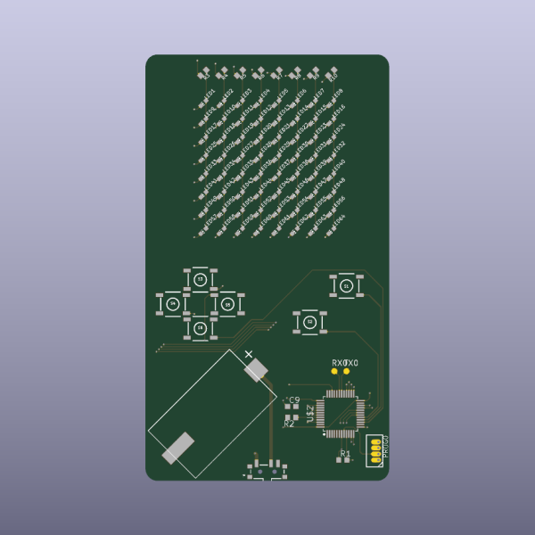 Gamify V3 LED Matrix Game Card Bare PCB - top bare PCB view