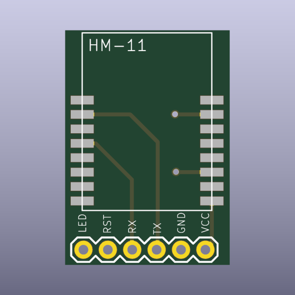 HM-11 BLE Module Breakout Bare PCB - top bare PCB view