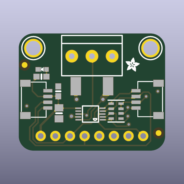 INA228 Monitor de voltaje, corriente y potencia I2C PCB desnudo - vista superior de la PCB desnuda