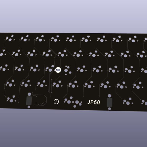 PCB desnuda para teclado JP60 estilo JIS con intercambio en caliente — referencia ascendente