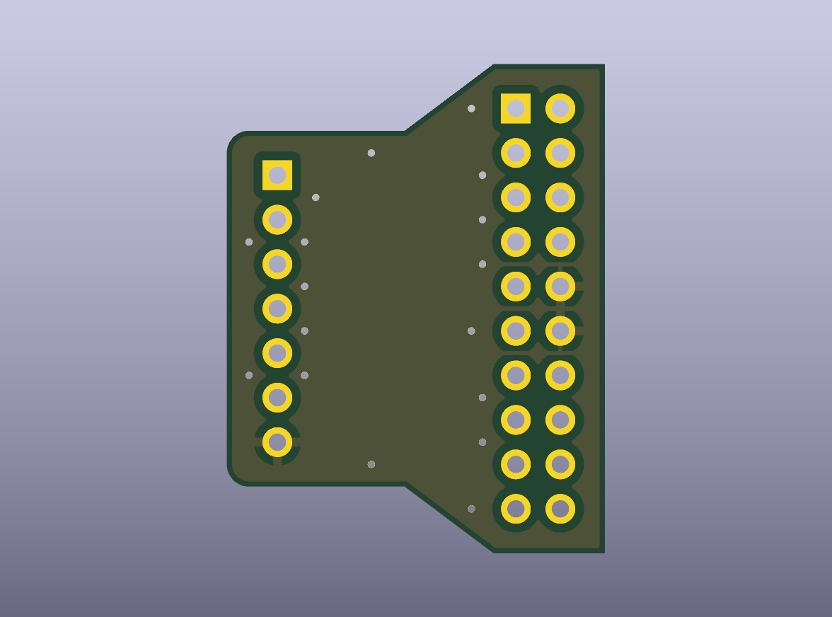 JTAG SWD Flying-Wire Adapter Bare PCB - bottom bare PCB view