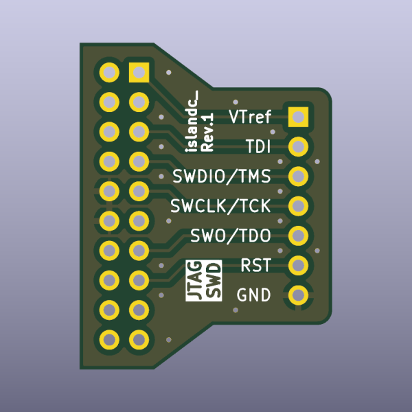 JTAG SWD Flying-Wire Adapter Bare PCB - top bare PCB view