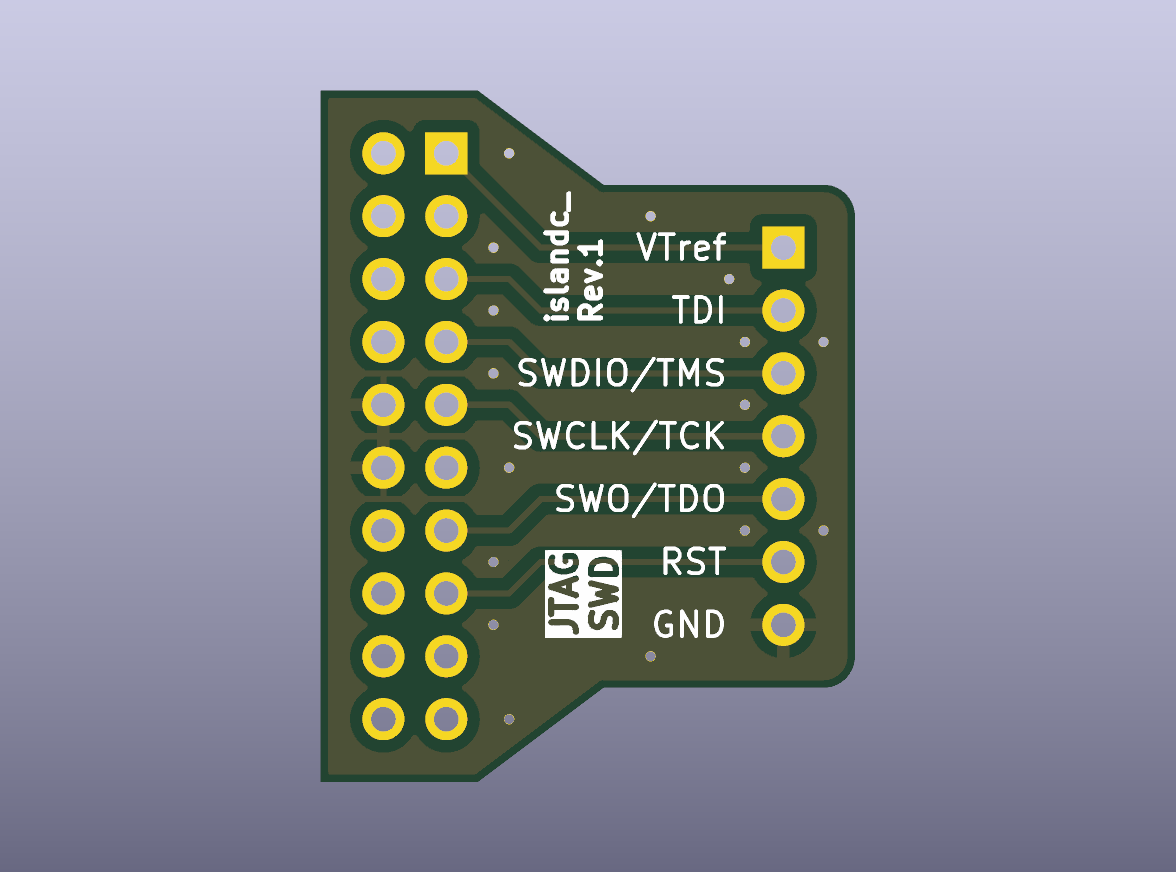 JTAG SWD Flying-Wire Adapter Bare PCB - top bare PCB view