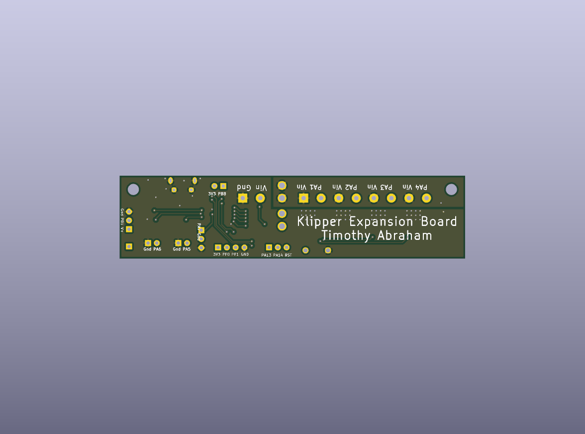Klipper Expander Heater and Fan Controller Bare PCB - bottom bare PCB view
