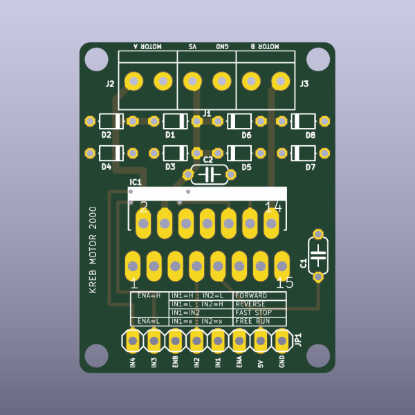 L298 Dual H-Bridge Motor Driver Bare PCB - top bare PCB view
