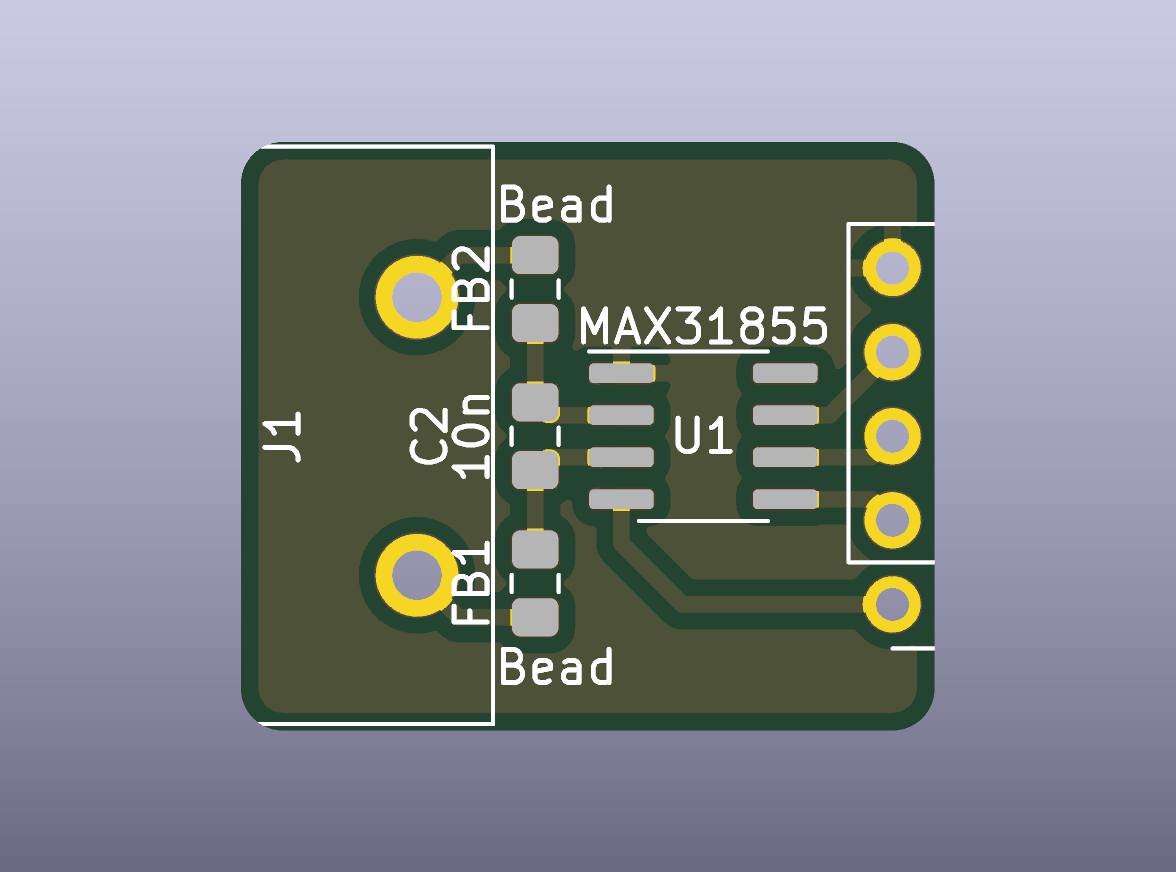 MAX31855 Thermocouple Breakout Bare PCB - top bare PCB view