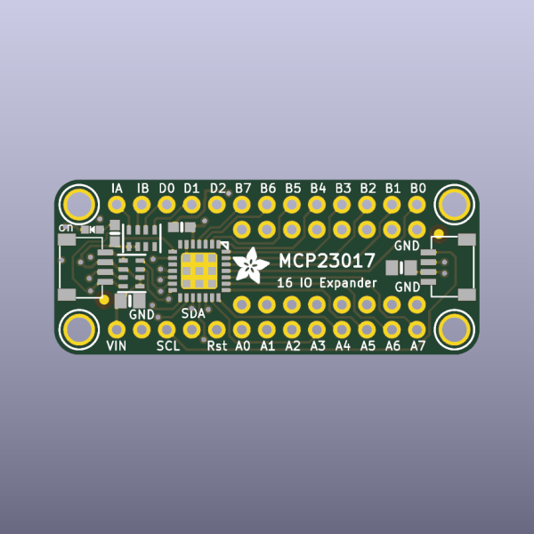 MCP23017 16-Channel I2C GPIO Expander Bare PCB - top bare PCB view