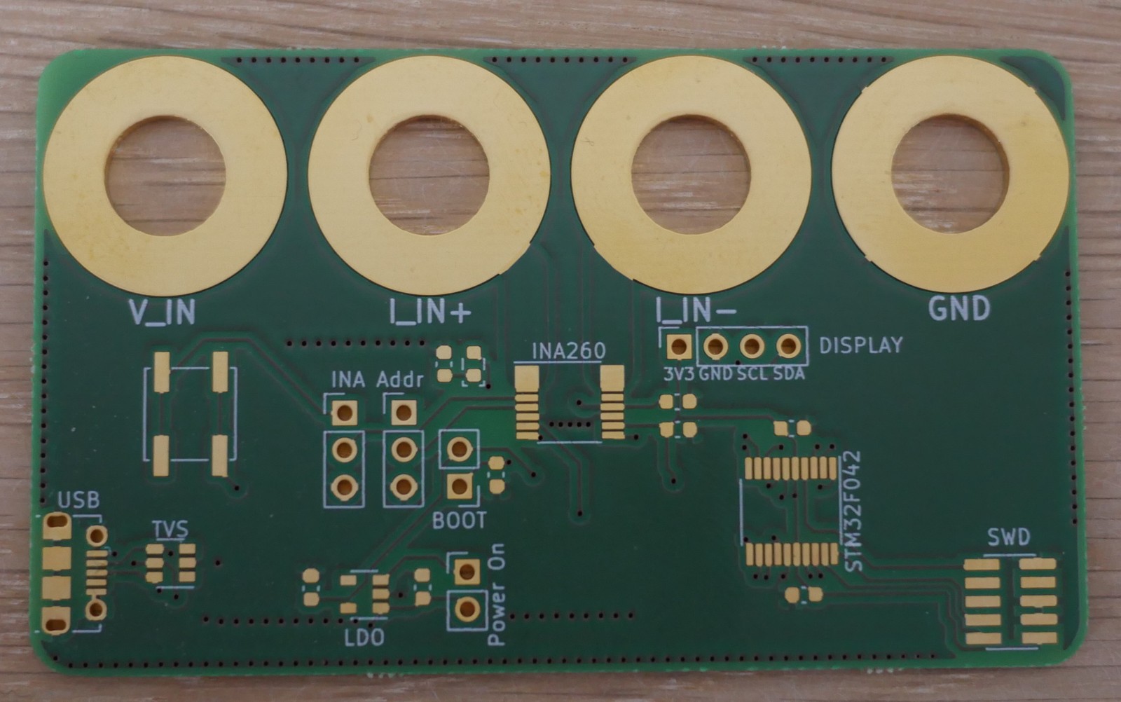 MCUmeter V1 INA260 Monitor de voltaje, corriente y potencia PCB desnudo — referencia ascendente