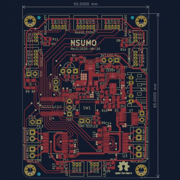 Nsumo Rev2 MSP430 Sumobot Controller Bare PCB — upstream reference