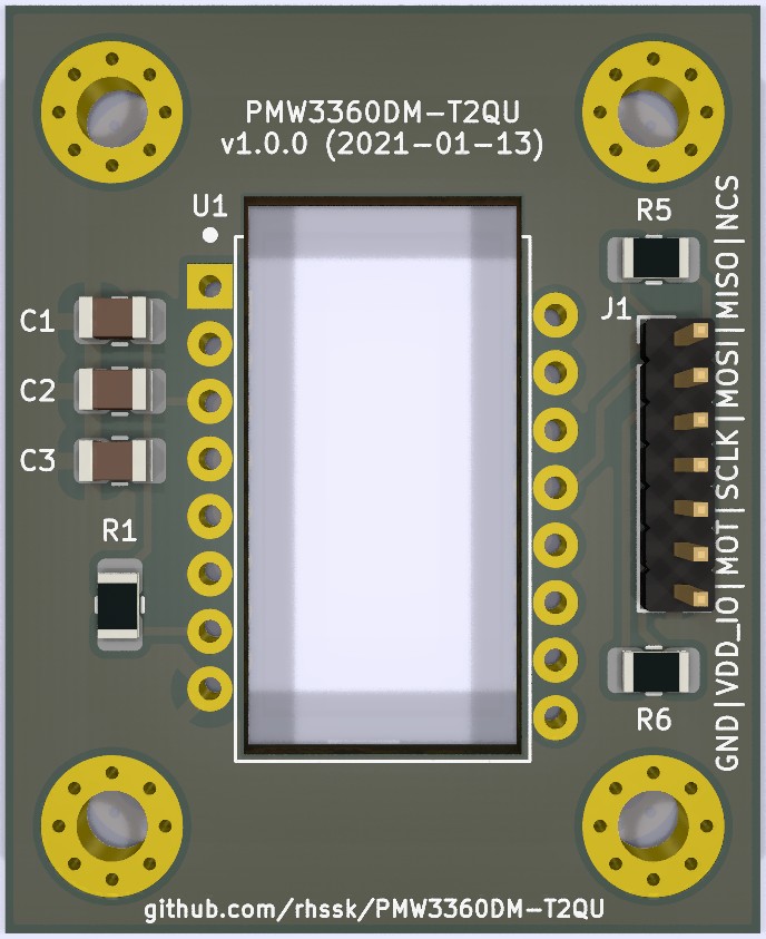 PMW3360 光学式マウスセンサーブレークアウト基板(ベアPCB)V1.0 — アップストリームリファレンス