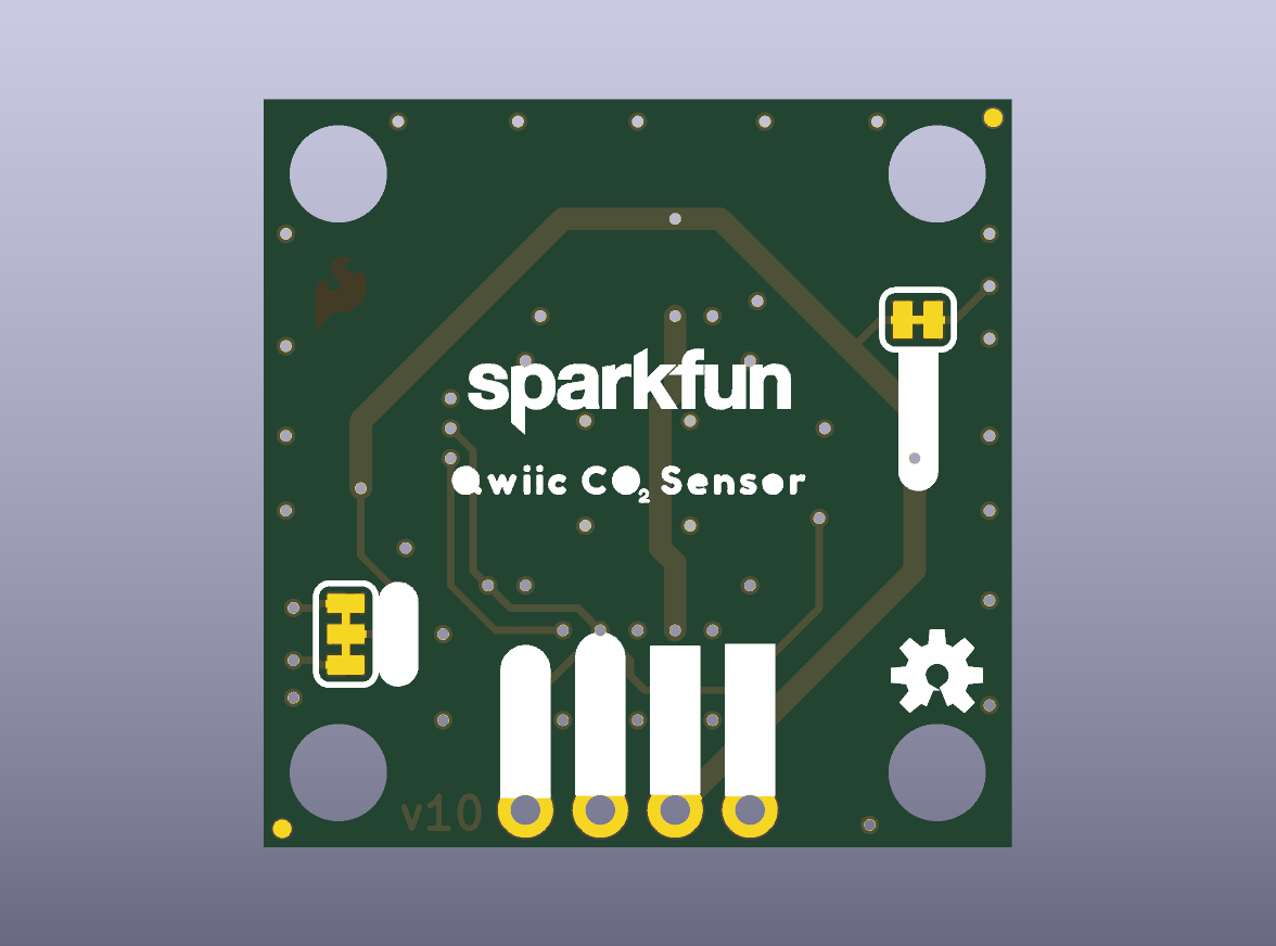 SCD41 CO2 Temperature Humidity Sensor Qwiic Bare PCB - bottom bare PCB view