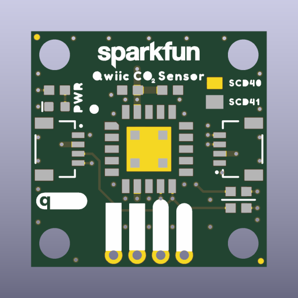 SCD41 CO2 Temperature Humidity Sensor Qwiic Bare PCB - top bare PCB view