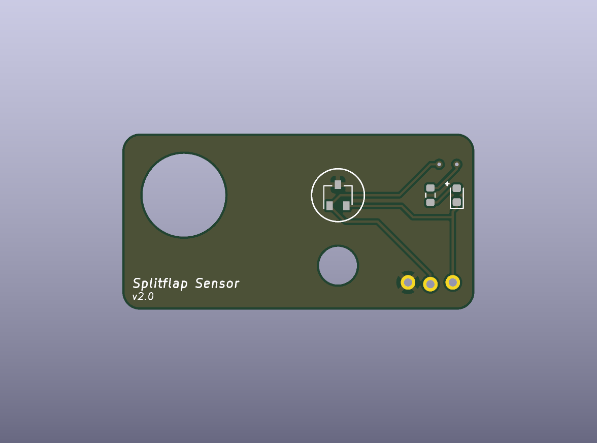 Split-Flap V2 Hall Sensor Bare PCB - top bare PCB view