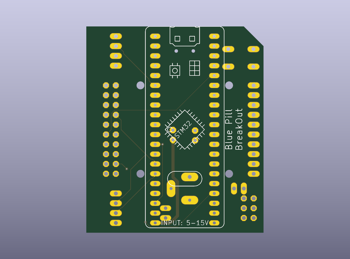 STM32 Blue Pill Expansion Bare PCB V0 - bottom bare PCB view