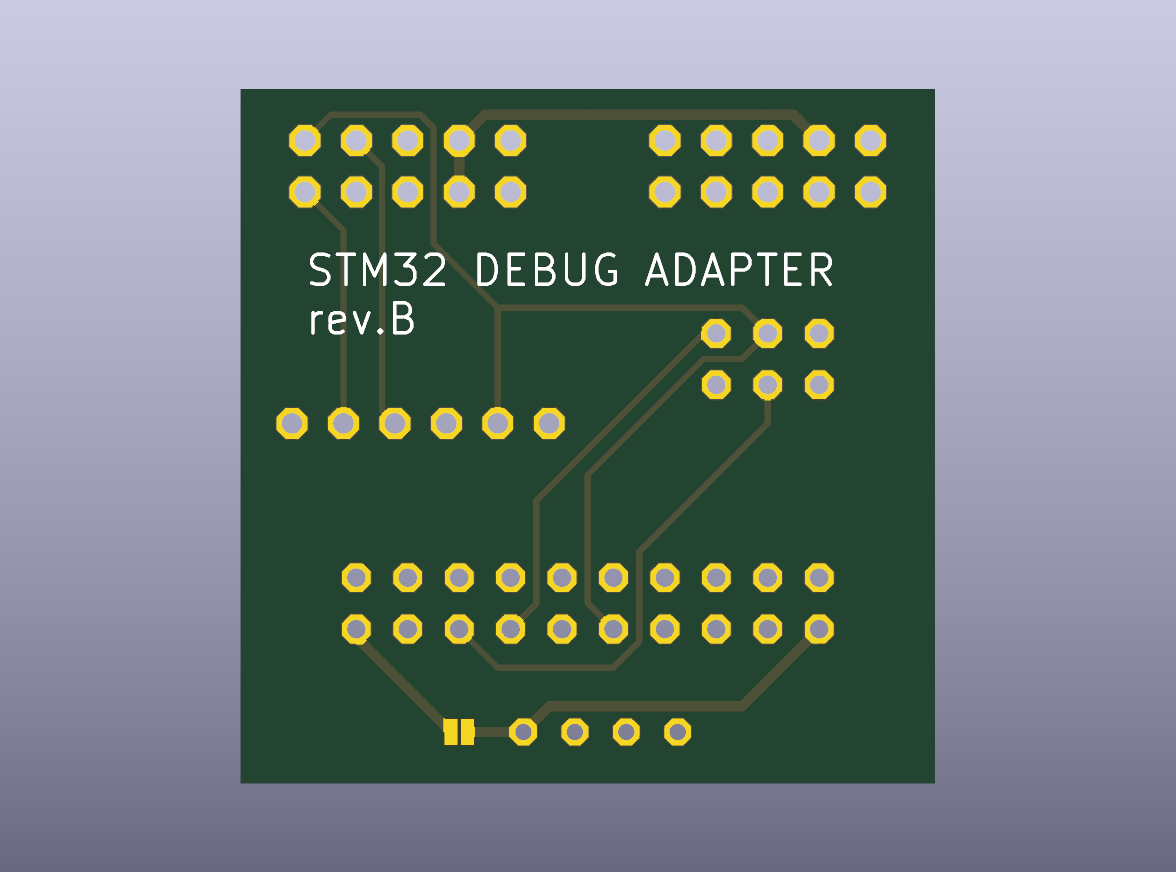 STM32 SWD Debug Adapter Rev B Bare PCB - bottom bare PCB view