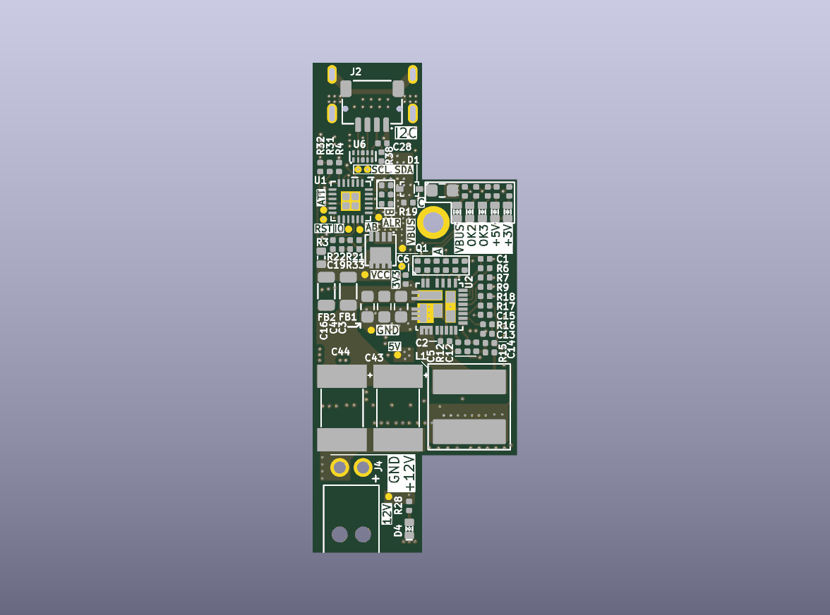 Adaptador de corriente USB-C PD de 12 V STUSB4500 - PCB desnudo - vista superior del PCB desnudo