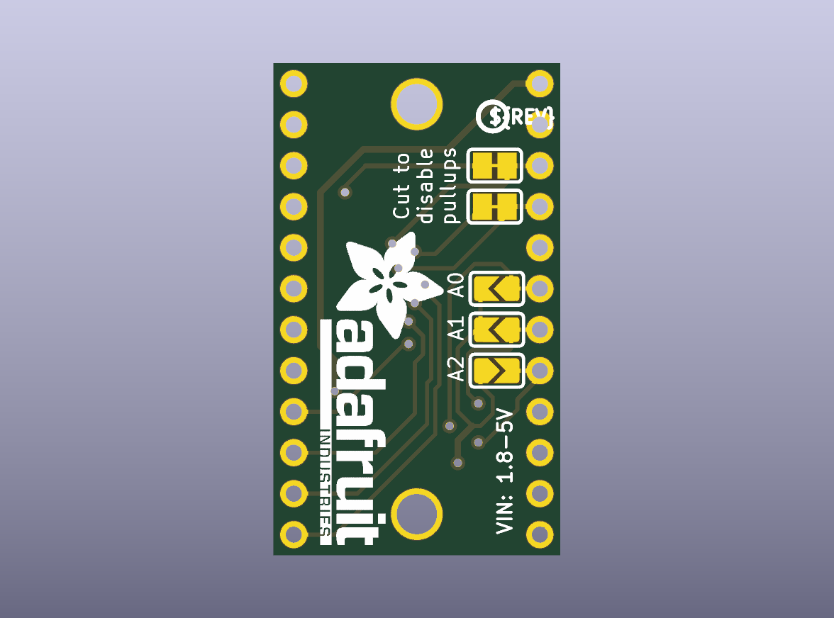 TCA9548A 8-Channel I2C Multiplexer Bare PCB - bottom bare PCB view