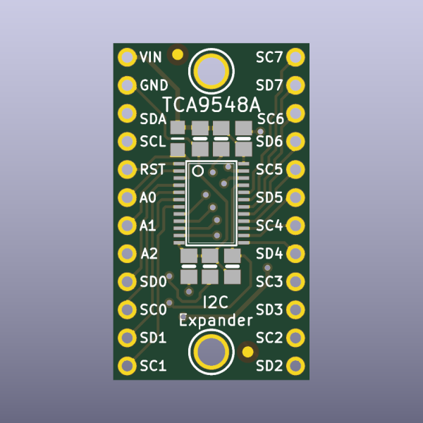 TCA9548A 8-Channel I2C Multiplexer Bare PCB - top bare PCB view