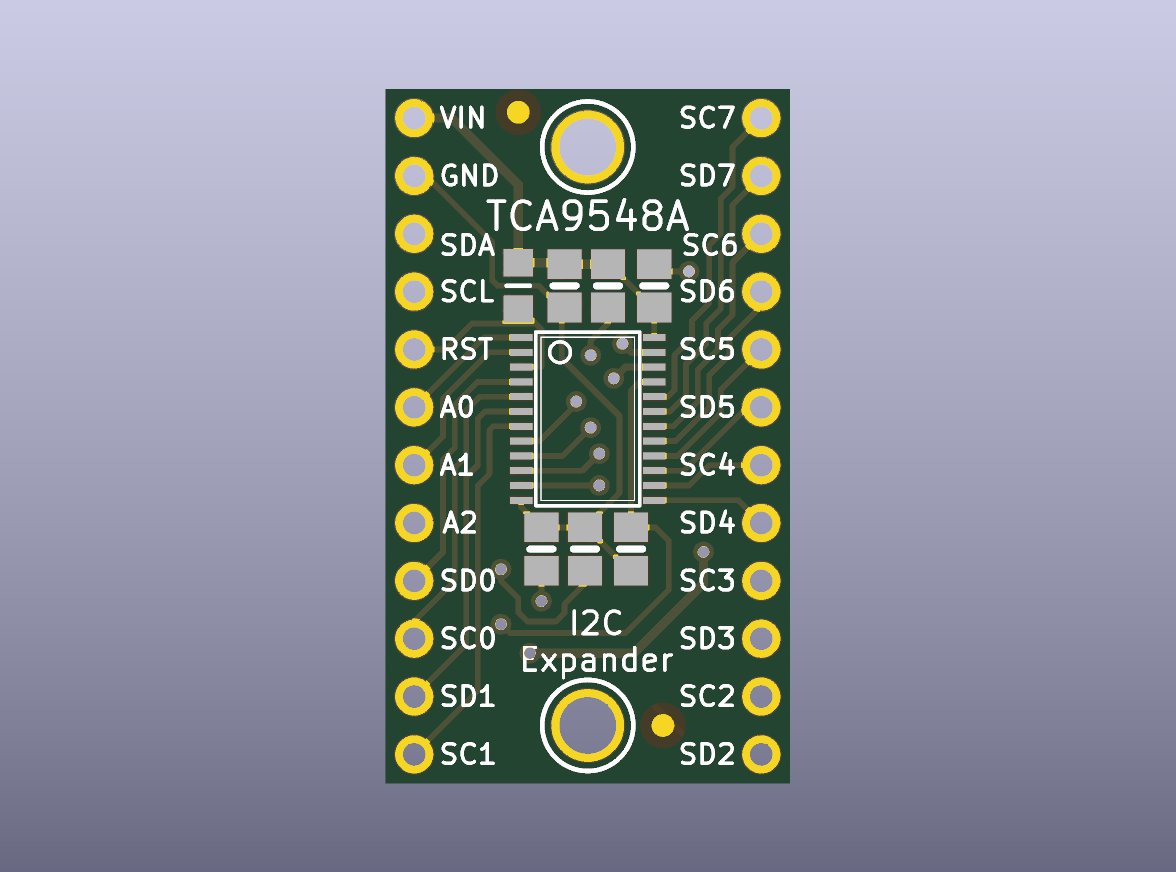TCA9548A 8-Channel I2C Multiplexer Bare PCB - top bare PCB view