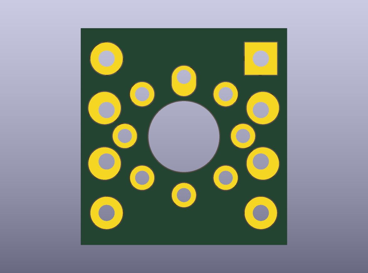 TO-99 to DIP-8 Adapter V2 Bare PCB - bottom bare PCB view