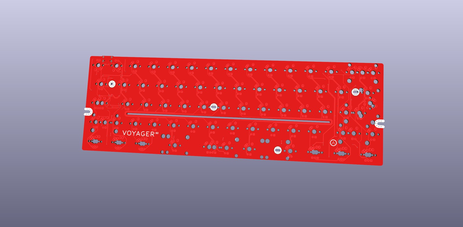 Placa de circuito impreso desnuda para teclado mecánico USB Voyager60 — referencia ascendente