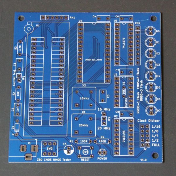 Z80 CMOS NMOS CPU-Tester Bare PCB V1.0 — Upstream-Referenz