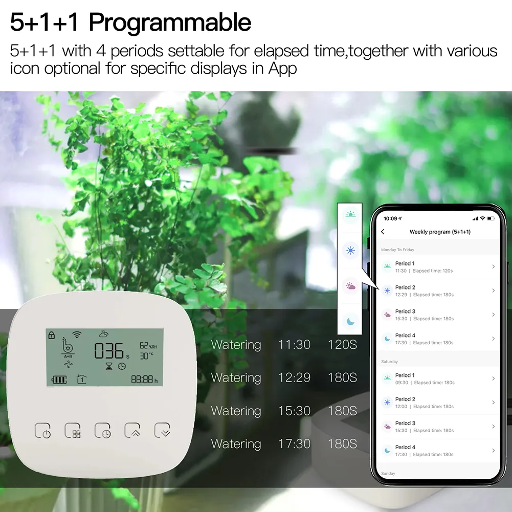 WIFI Automatic Micro Drip Irrigation Controller With Solar Panel Smart Water Timer For Indoor Plants With Alexa Google Home - Imagen 3