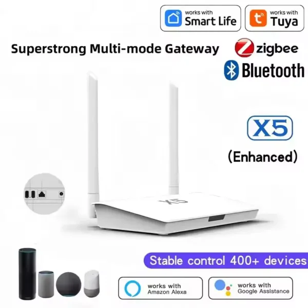 Smart Life Zigbee 3.0 & Bluetooth 5.0 Dual-Mode Gateway Hub X5 – Unterstützt über 400 Geräte, hausübergreifende Konnektivität