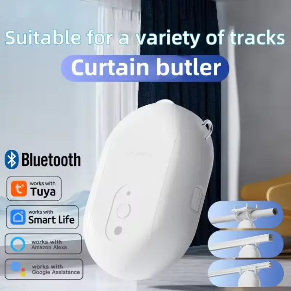Smart Bluetooth Curtain Robot - APP & Voice Controlled Motor Driver with Timer, Compatible with Alexa & Google Home