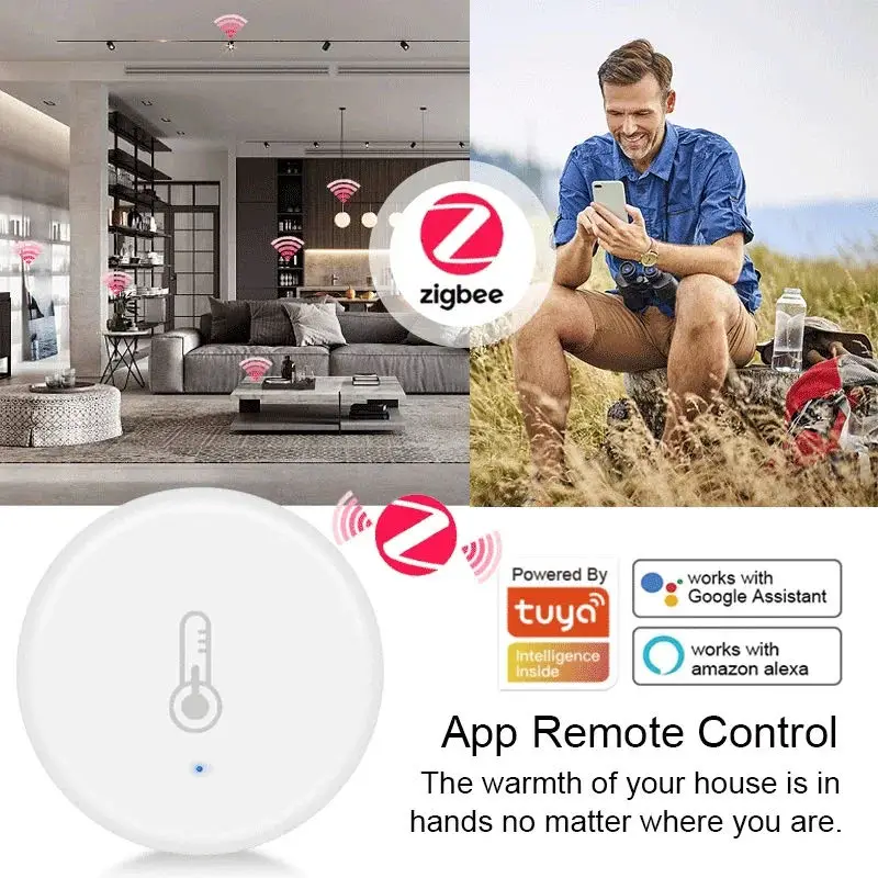 ZigBee Smart Temperature And Humidity Sensor Battery Powered Security Mini Thermometer Hygrometer With Tuya Smart Life App - Image 5