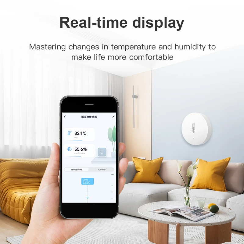 ZigBee Smart Temperature And Humidity Sensor Battery Powered Security Mini Thermometer Hygrometer With Tuya Smart Life App - Image 2