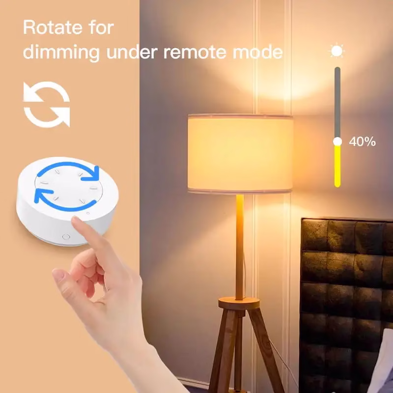 ZigBee Smart Knob Switch Wireless Smart Scene Switch Button Remote Knob Dimmer Automation Scenario APP Control Zigbee Bulb - Imagen 4