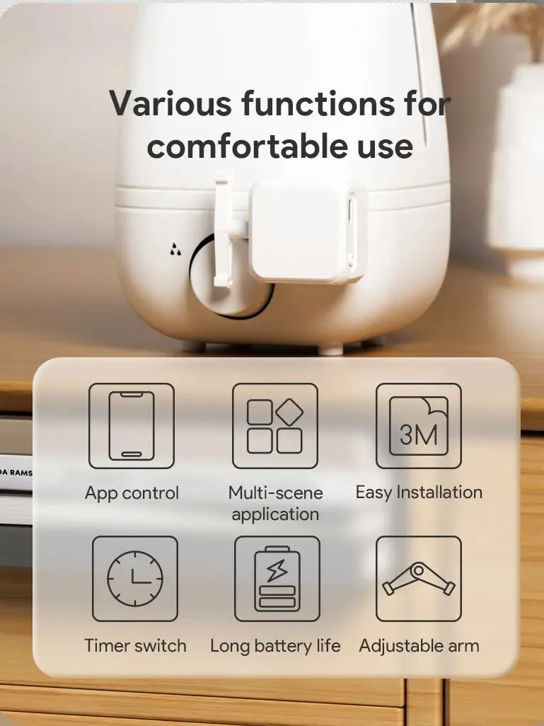 Smart Rocker Switch Finger Robot Bluetooth Mesh Adjustable Arm Switch Press Fingerbot Support Google Alexa Voice Assitant - 画像 (6)