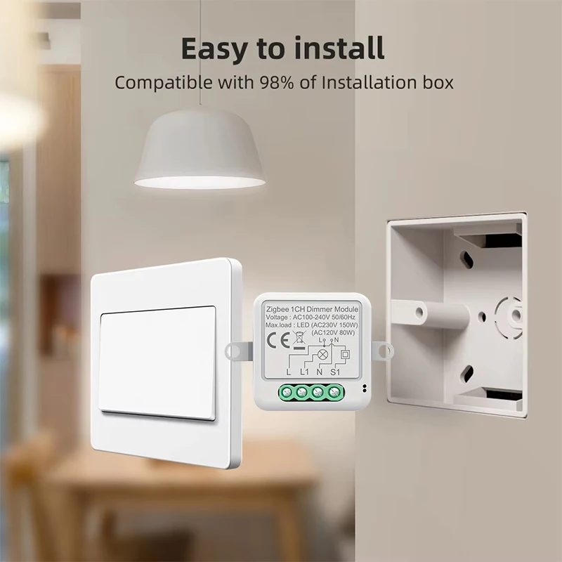 Zigbee Smart Dimmer Switch Module Supports 2 Way Control LED Lights Dimmable Switch Work with Alexa Google Home Need Hub - 画像 (2)