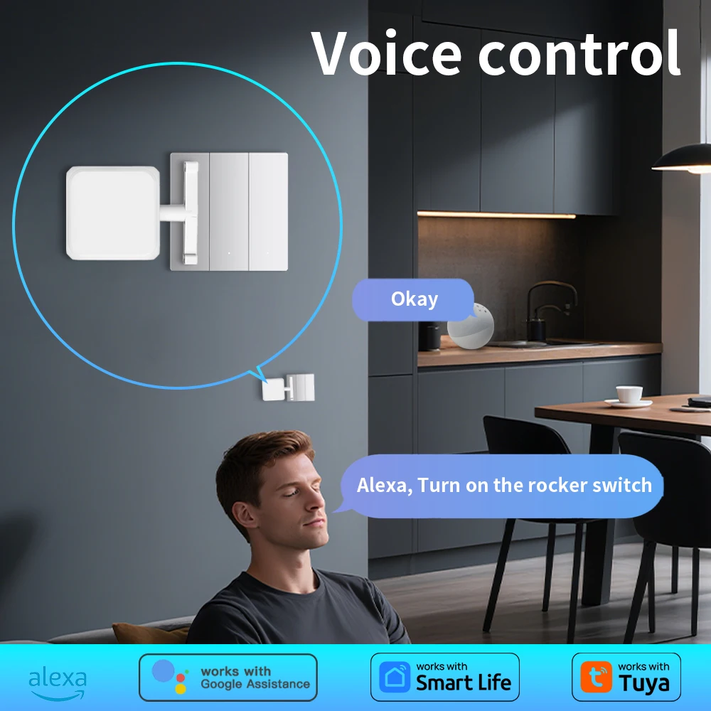 Smart Rocker Switch Finger Robot Bluetooth Mesh Adjustable Arm Switch Press Fingerbot Support Google Alexa Voice Assitant - 画像 (2)