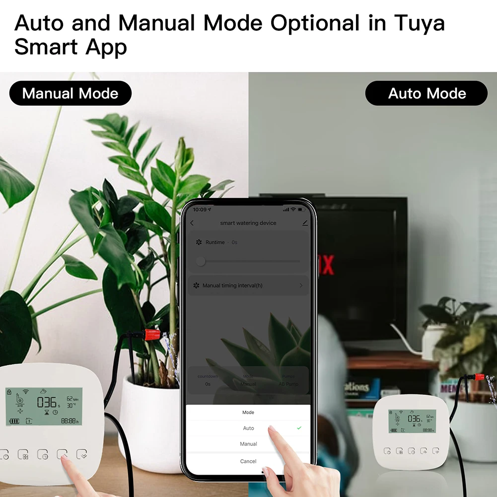WIFI Automatic Micro Drip Irrigation Controller With Solar Panel Smart Water Timer For Indoor Plants With Alexa Google Home - Imagen 4