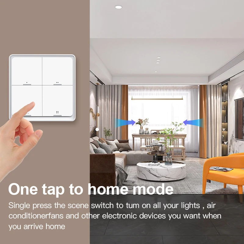 4 Gang ZigBee Wireless 12 Scene Switch Push Button Controller Battery Powered Automation Scenario for Tuya Devices – Bild 3