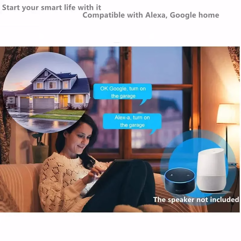 WiFi US / EU PLUG Smart Garage Door Opener Controller Work With Alexa Echo Google Voice Home Smart Life APP Control - 画像 (2)