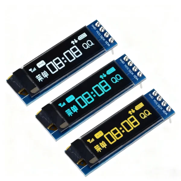 0.91 inch OLED Module OLED 128X32 LCD LED Display Module IIC Communicate For Arduino ROHS Certification-Pin header without soldering