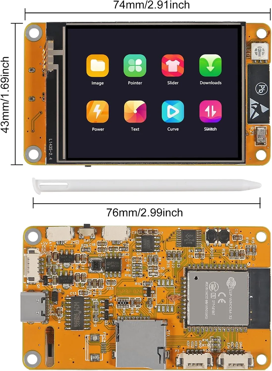 ESP32 LVGL WIFI&Bluetooth Development Board 2.4 inch CYD LCD TFT Module 240*320 Smart Display Screen With Touch WROOM - Imagen 5