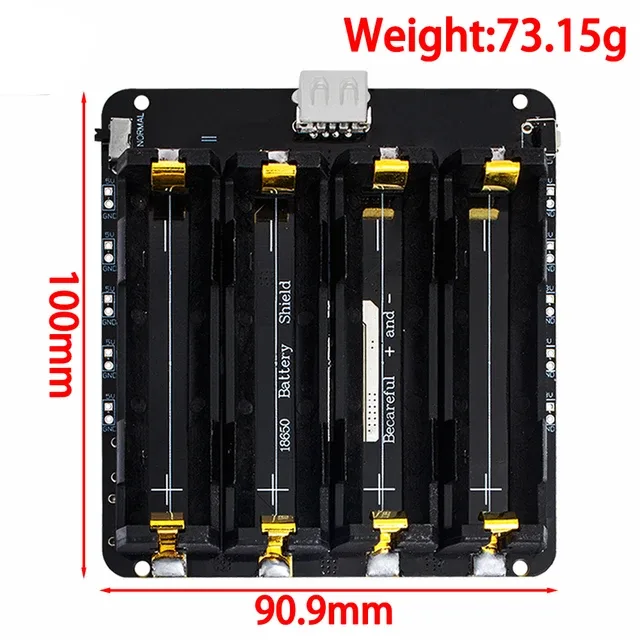 18650 Lithium Battery Shield V8 Mobile Power Expansion Board Module 5V/3A 3V/1A Micro USB For Arduino ESP32 ESP8266 - 画像 (5)