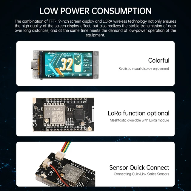 Esp32-S3R8 Bluetooth Wifi Development Board Module Meshtastic Lora Wan Protocol T190 1.9-Inch Tft-Lcd Display - Imagen 6