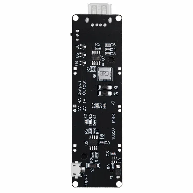 18650 Lithium Battery Shield V8 Mobile Power Expansion Board Module 5V/3A 3V/1A Micro USB For Arduino ESP32 ESP8266 - 画像 (2)