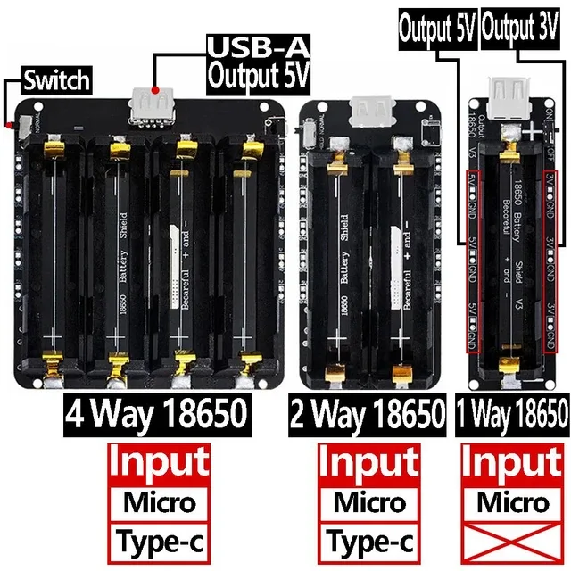 18650リチウム電池シールドV8モバイル電源拡張ボードモジュール5V/3A 3V/1AマイクロUSB(Arduino ESP32 ESP8266用)
